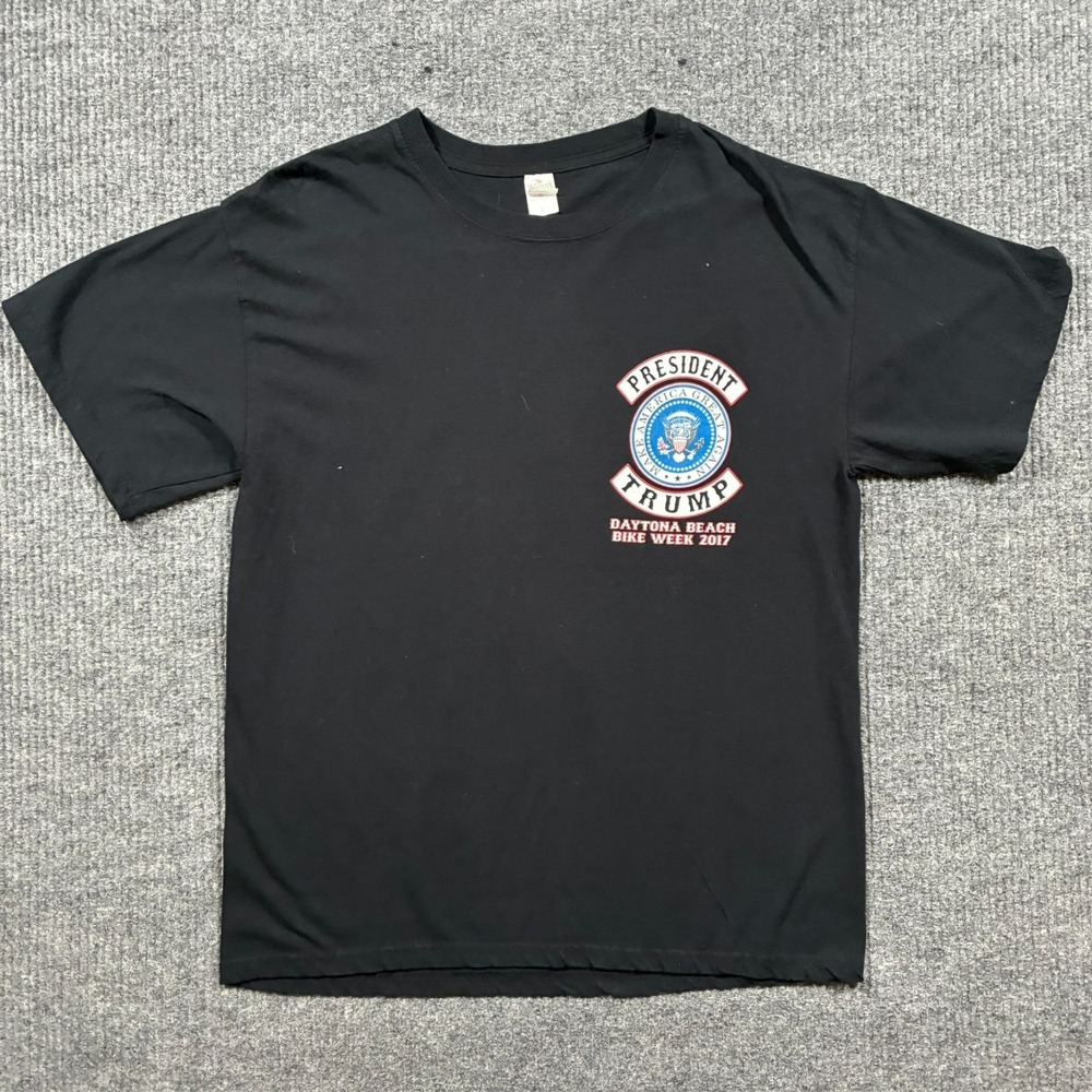 Keya Trump Drain The Swamp T Shirt Mens L Black Daytona Bike Week 2017 Graphic